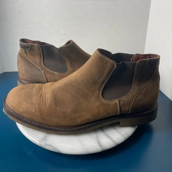 Johnston & MurphyLeather Boots Pull-on Tan Chukkas- 10 Mens